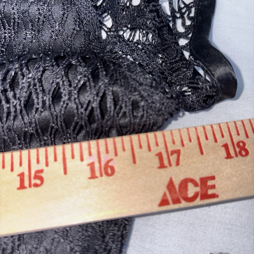 Ultra Dress New York Vintage 90s Black Lace Shift Dress Womens 14 Goth Grunge - Picture 12 of 13